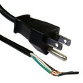 Cable Wholesale CableWholesale 10W1-10106 NEMA 5-15P to Standard ROJ Power Cord  Black  18-3 (18AWG 3 Conductor) SVT  10 Amp 125 Volt  6 foot 10W1-10106